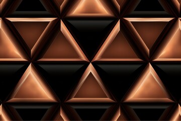 Symmetric copper and black triangle background pattern