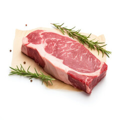Piece of Raw Meat on Cutting Board - Fresh Beef, Food Preparation