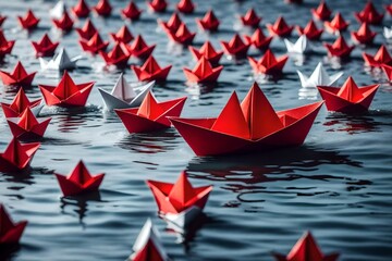 red paper boat