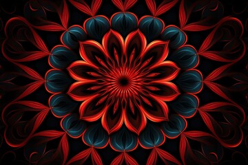 Symmetric crimson circle background pattern 