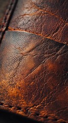 Close up of a worn leather wallet