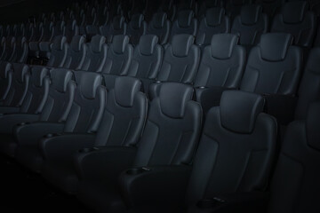 Rows of Cinema Steats in a Movie Theatre