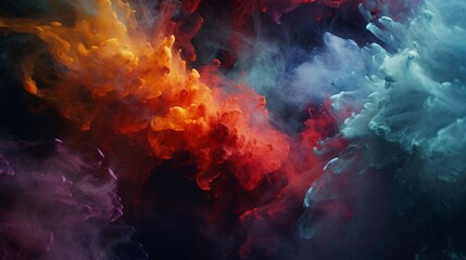 Fototapeta na wymiar Nebula's Embrace: Pigments in Flight