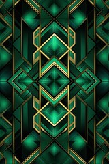 Symmetric emerald square background pattern 
