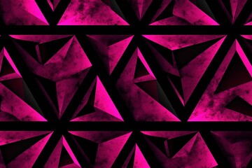 Symmetric fuchsia and black triangle background pattern 