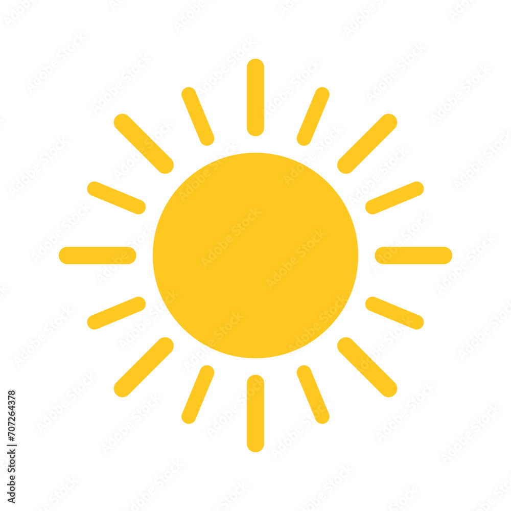 Sticker sun flat style icon vector design