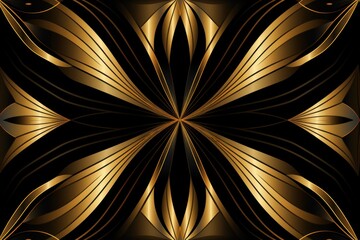 Symmetric gold line background pattern 