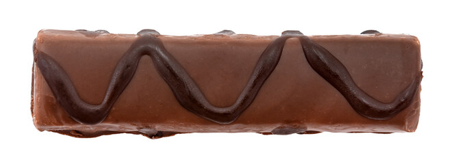 Chocolate bar on a white background. View from above. Chocolate Milk Bar Isolate