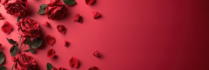 Red roses against a red background