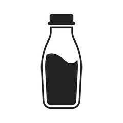 Milk Bottle Beverage Drink Icon Isolated Vector Illustration