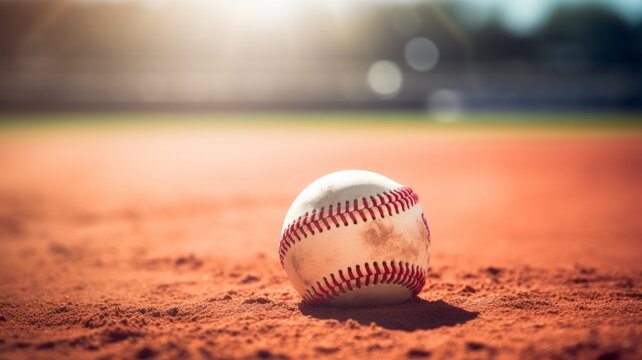 closeup of a softball on a field in the sun --ar 16:9 --v 5.2 Job ID: 5877dee8-d7a1-441c-97e0-a0221271f833