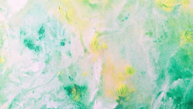 Stop motion animated water paint on paper texture background. Crumpled White Paper 4k