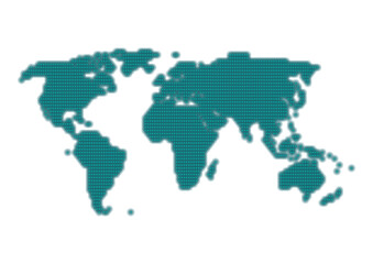 緑色ドット模様の世界地図のイラスト