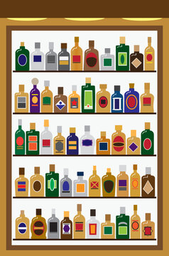 Flat Vector Liquor Bottles