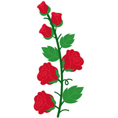 frame of red rose brunch illustrator