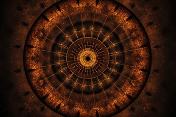 Symmetric rust circle background pattern 