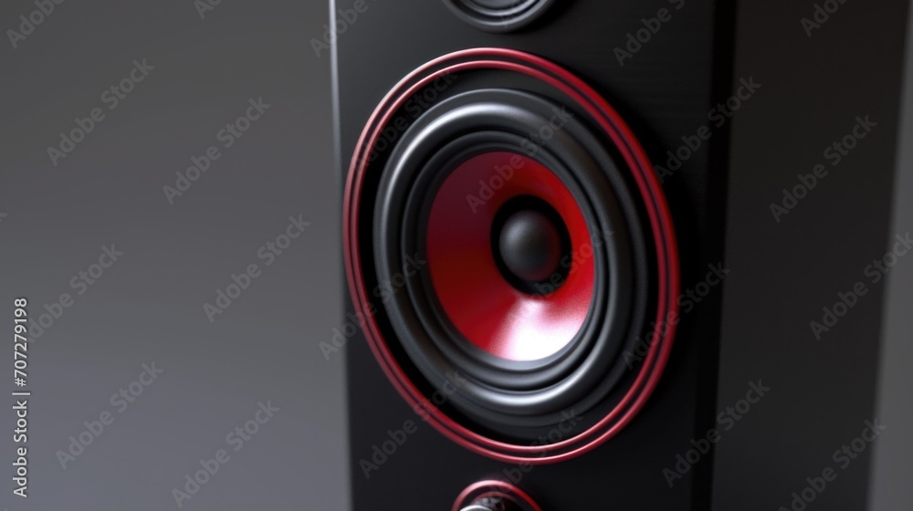 Aufkleber a close up view of a speaker on a stand. this image can be used to depict public speaking, presentat