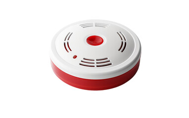 Isolated Traditional Round Smoke Detector Isolated on Transparent Background PNG.