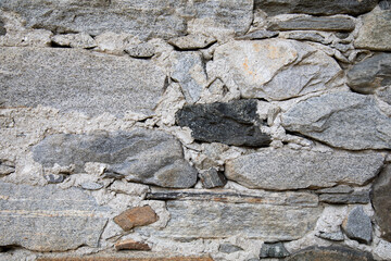 Stone structure texture with large and different small colored stones, image overlay