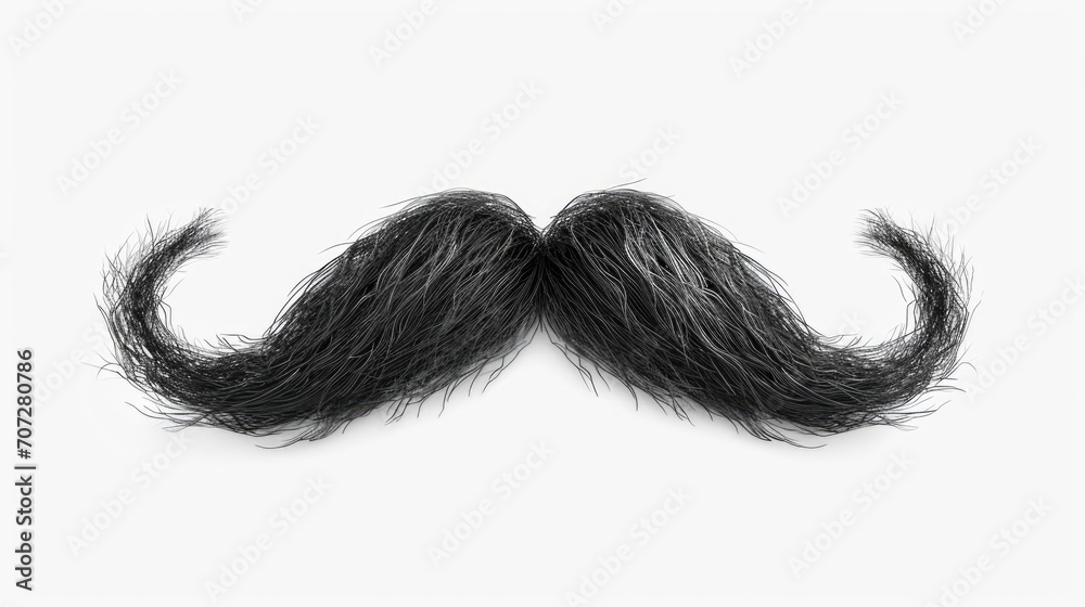 Poster Close-up view of a moustache on a white surface. Suitable for various creative projects