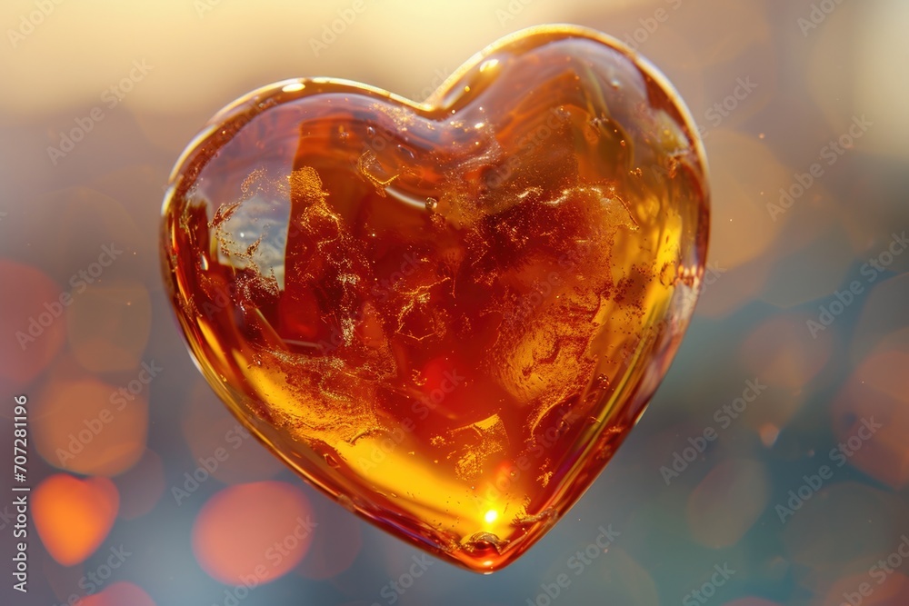 Aufkleber A close-up view of a heart-shaped glass object. This versatile image can be used for various purposes