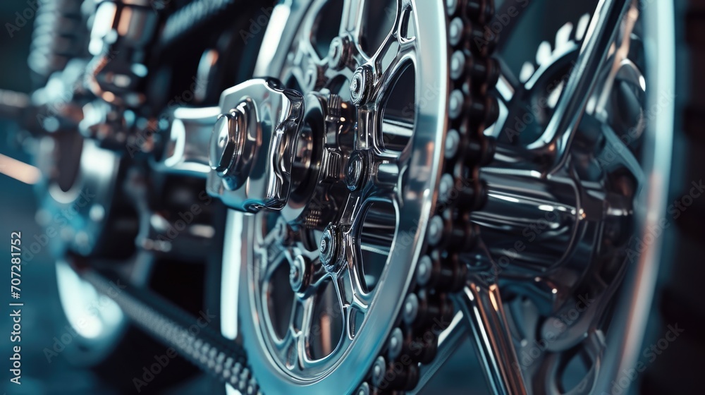 Aufkleber close-up view of a bicycle's front wheel. perfect for showcasing the intricate details and design of