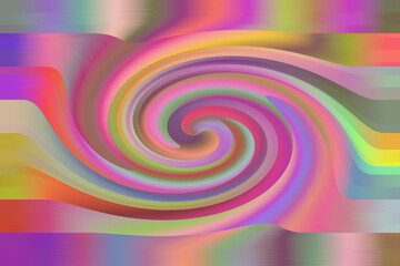 Dynamiczna wielokolorowa kompozycja ze spiralnym wirem w centrum z efektem rozmycia  - abstrakcyjne tło, tekstura - obrazy, fototapety, plakaty