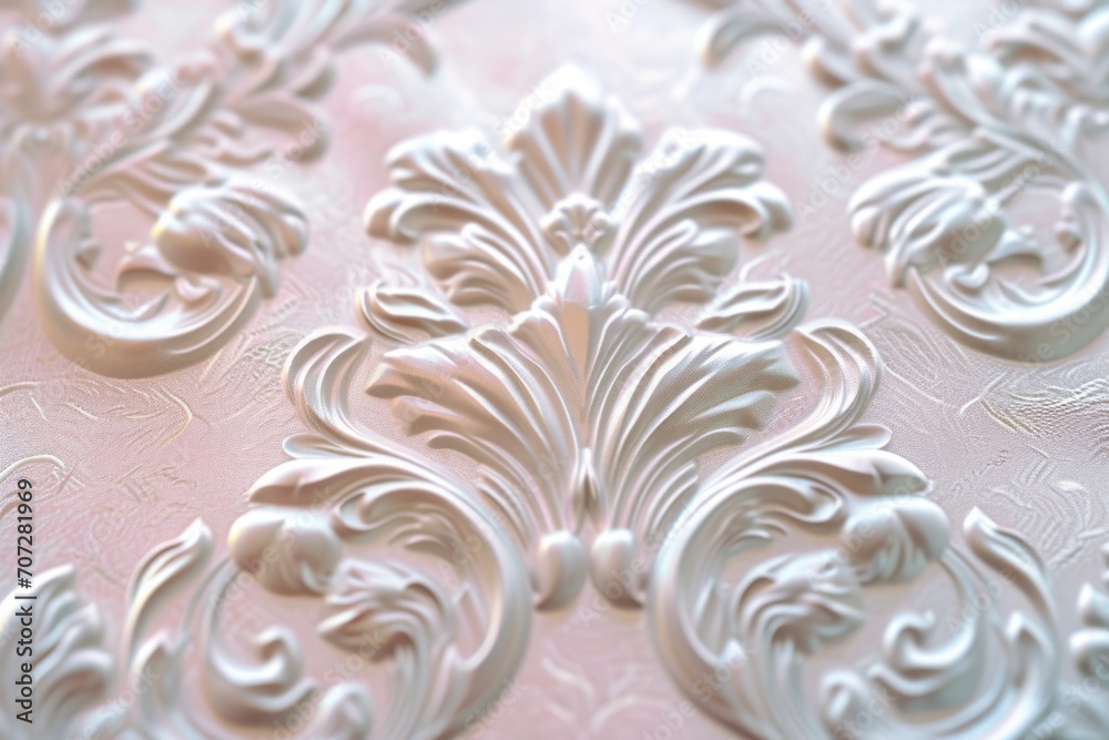Poster A close up of a decorative design on a table. This image can be used for various purposes