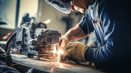 Locksmith Precision Work with Sparking Metal. Generative ai