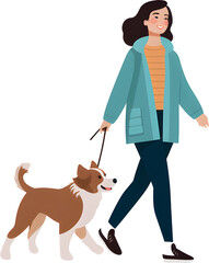 walking with a dog, walking, dog