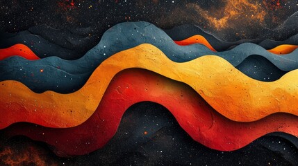 Obraz premium an abstract watercolor background in color, in the style of fluid and dynamic lines, complementary color sceme, 