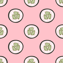 seamless pattern with applesrolls with cucumber 