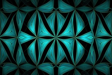 Symmetric turquoise line background pattern 