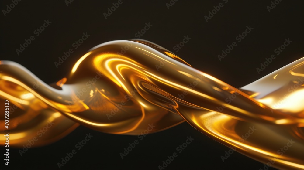 Poster A shiny golden object is depicted on a black background. This image can be used for various purposes