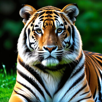 Retrato de cerca de un tigre en la naturaleza 