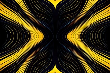 Symmetric yellow line background pattern 