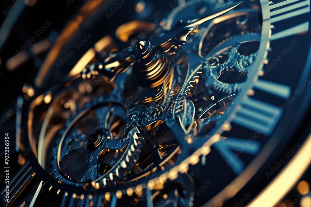 Poster A detailed close up view of a clock face. Perfect for illustrating the concept of time or representing punctuality.