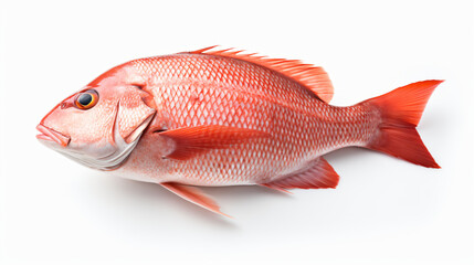 Whole fresh red snapper isolated on white background