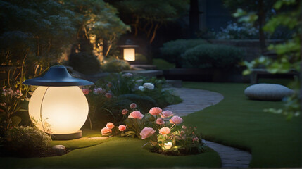 Lantern-lit Garden Oasis