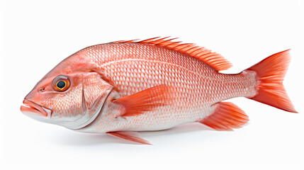Whole fresh red snapper isolated on white background