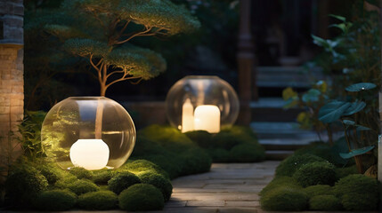 Lantern-lit Garden Oasis