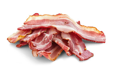 bacon slices isolated from white or transparent background