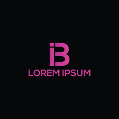 Fototapeta na wymiar IB, BI modern logo design