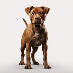Obraz premium Pitbull dog on a white background. Adorable 3D cartoon animal portrait.
