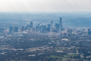 Aerial view of the skyline of Austin Texas