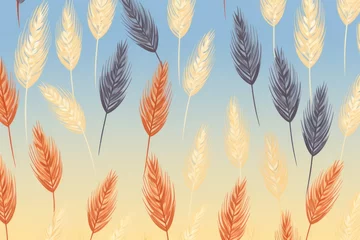Fotobehang Wheat repeated soft pastel color vector art circle pattern  © GalleryGlider