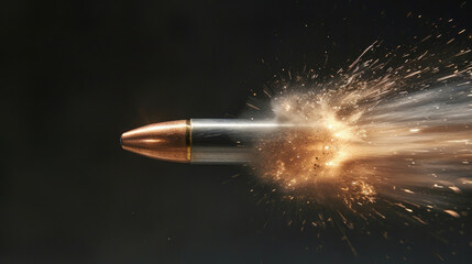 Bullet with Sparks in High-Speed Motion - obrazy, fototapety, plakaty