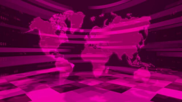 colorful world map gradient abstract loop background animation in 4k