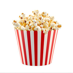 Popcorn isolated on white background, flat design, png
