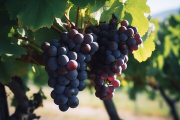 Fototapeta premium red grapes on vine